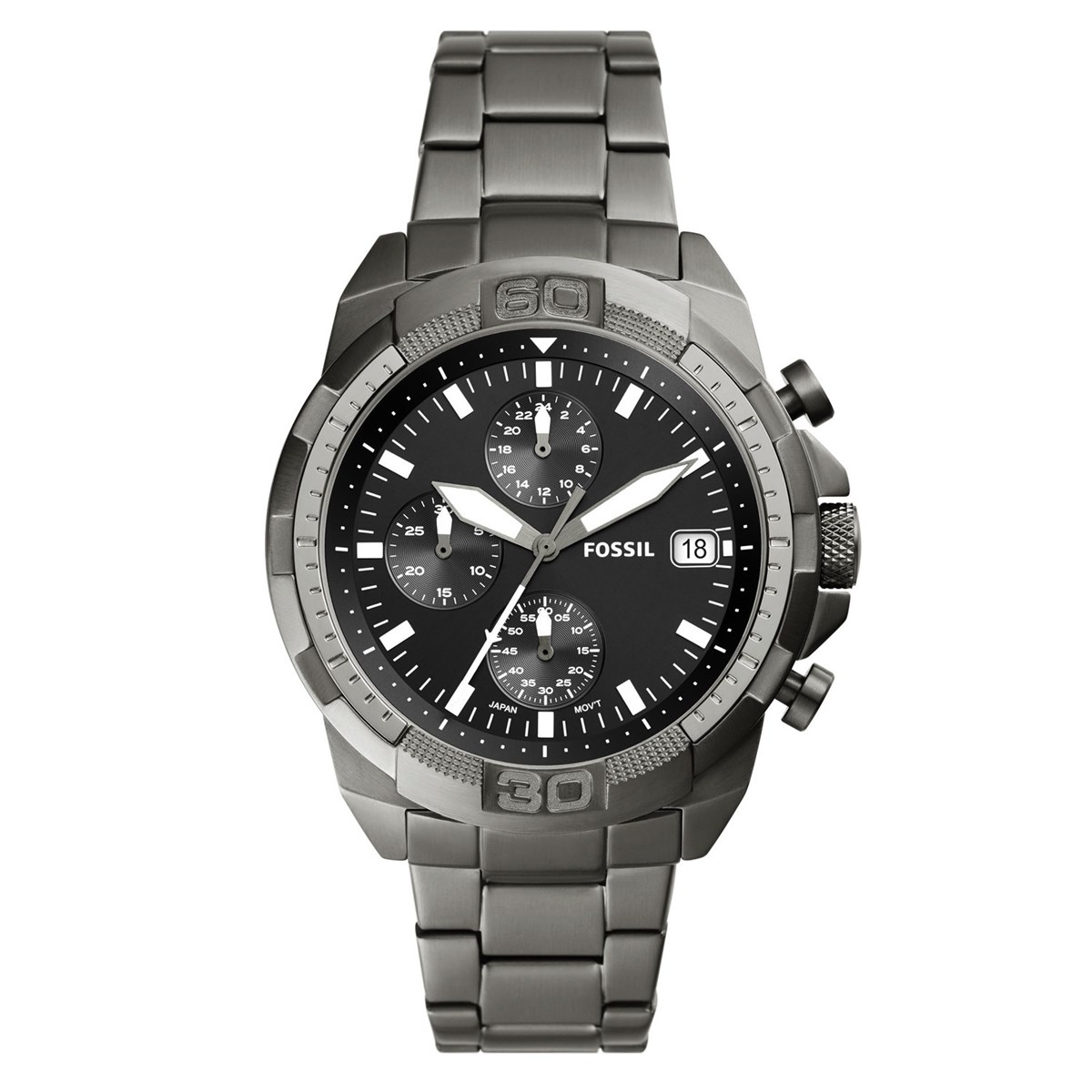 Montre homme Fossil Bronson acier gris