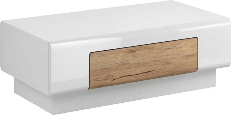Bijzettafel - Hoogglans Wit - Sanremo Eikenkleur - 110 cm x 60 cm x 38,5 cm