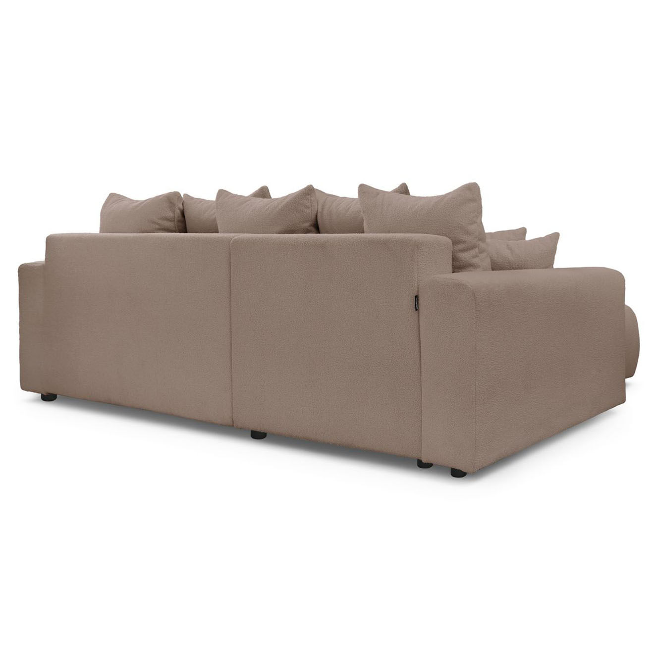Bobochic Canapé d'angle convertible reversible bouclette Envy marron - 282x153x95 cm