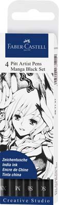Faber Castell Pitt Manga Artist Pen Wallet of 4