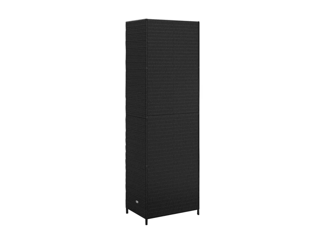 Armoire de rangement de jardin Noir 59x40x180 cm Résine tressée