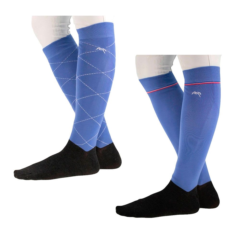 Pénélope LUXE - Chaussettes Femme bleu vintage