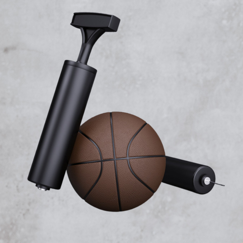 Mini Ballpumpe Hand Luftpumpe mit Ballnadel Ventil - Schwarz
