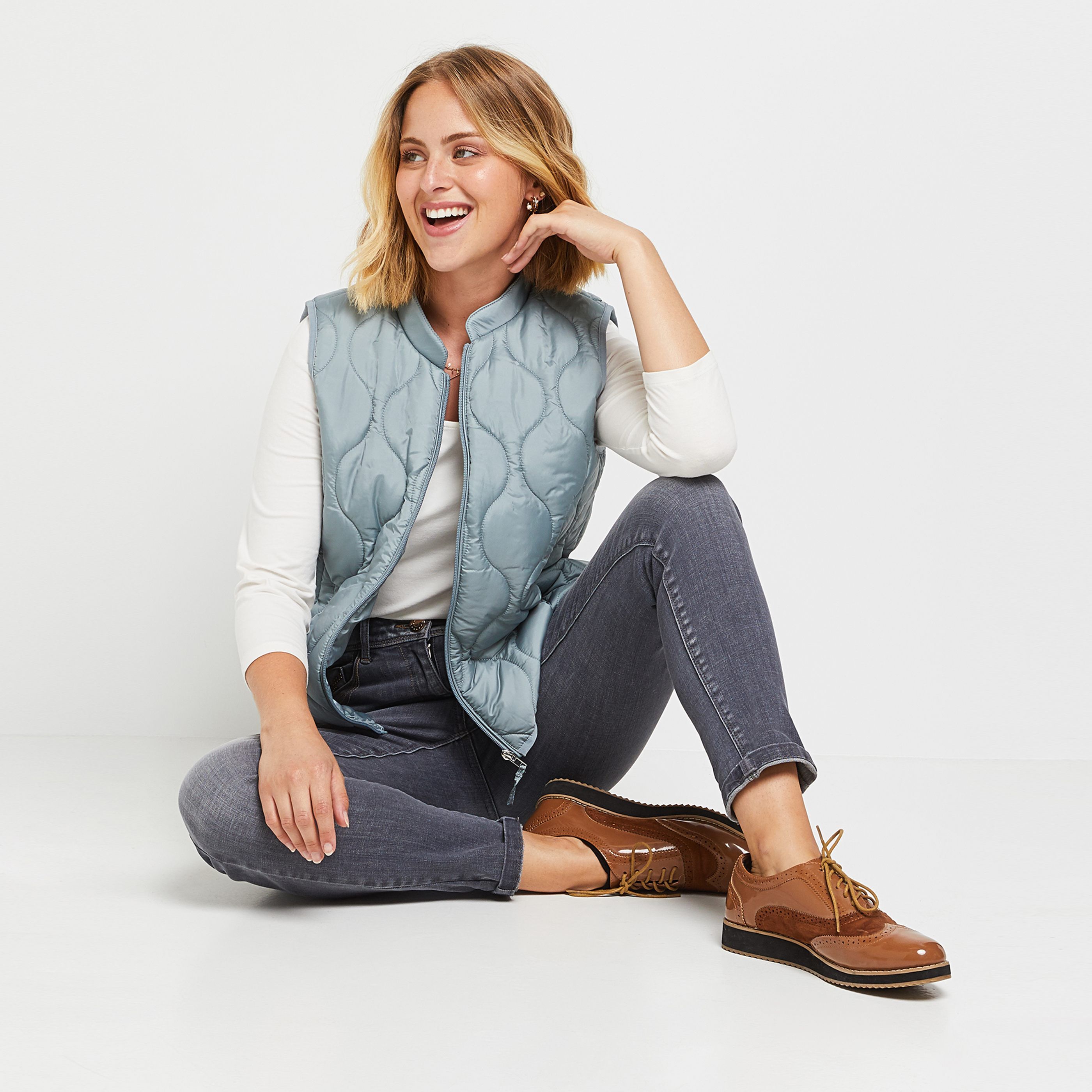 Doudoune fine sans manches femme - BLEU CLAIR