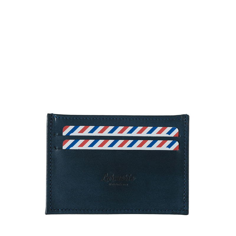 Porte-cartes Georges en cuir végétal Bleu Minéral