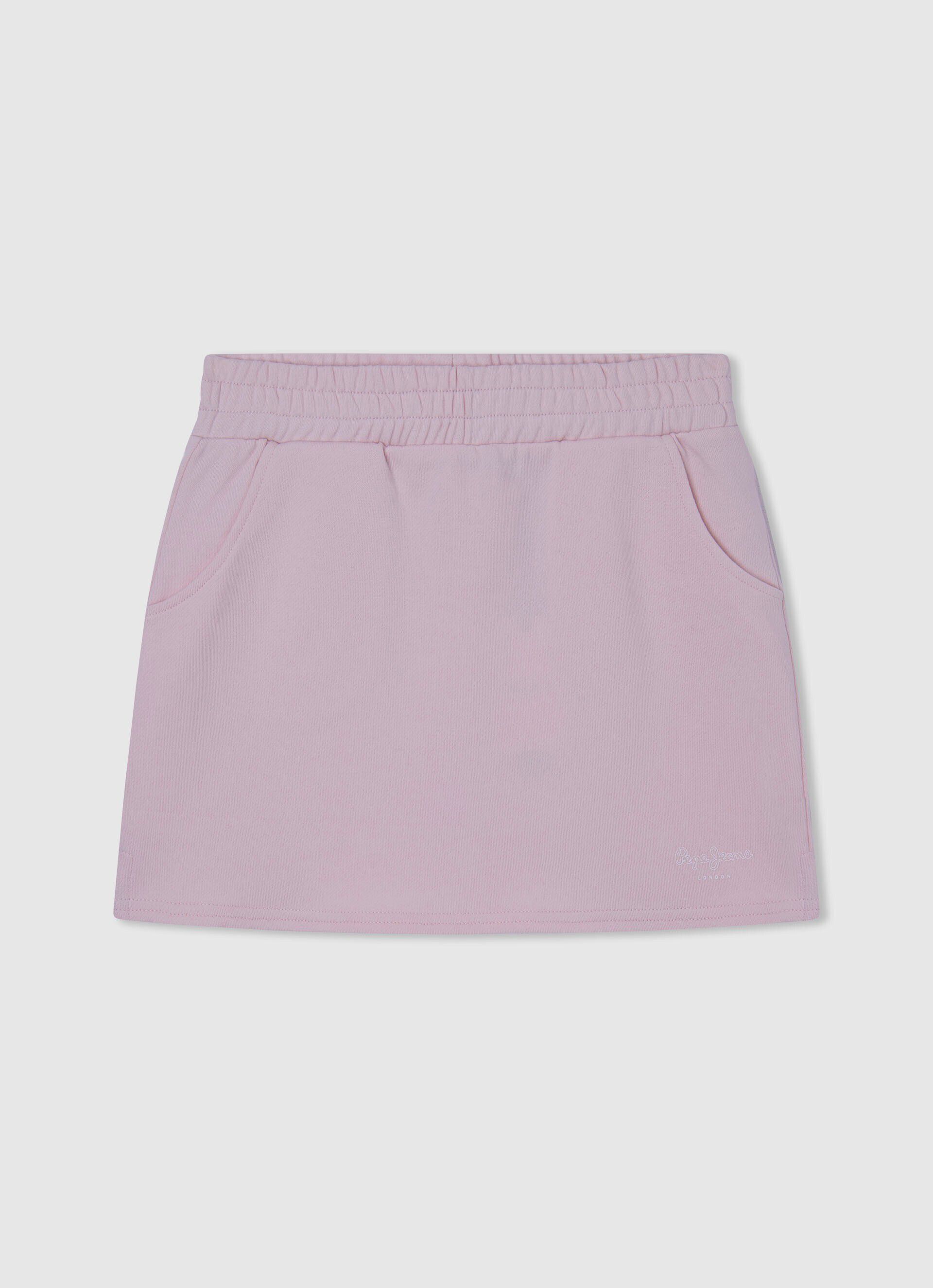 Minissaia com cós elástico - rosa claro