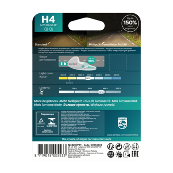 Philips autolamp H4 X-treme Vision Pro150 12342XVPB1