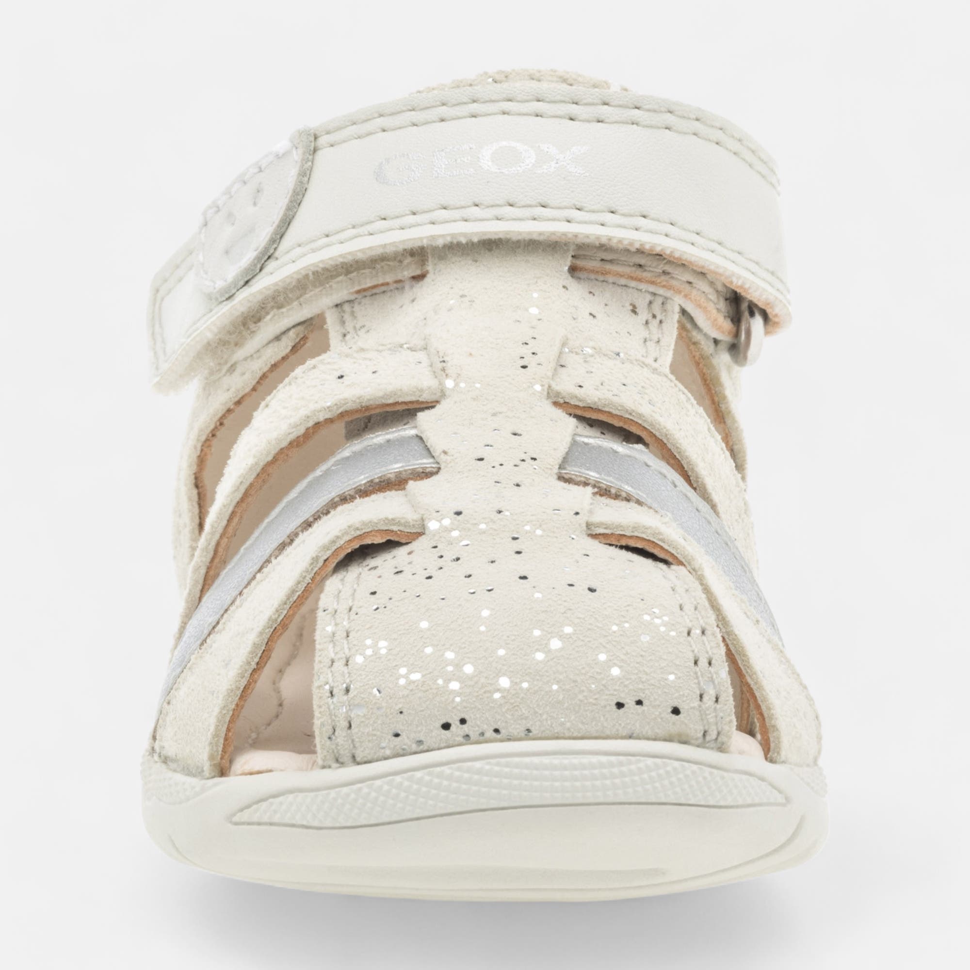 Nu-pieds Bébé fille en cuir blanc