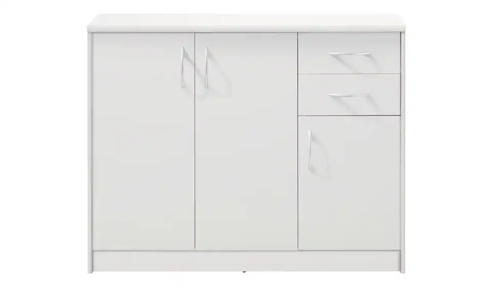 Kommode Optimus Weiß Ausführung III (3 Türen/2 Schubkästen) 86 cm