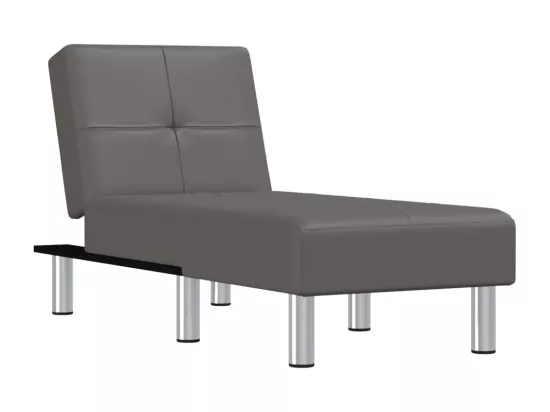 Prolenta Premium - Chaise longue gris similicuir