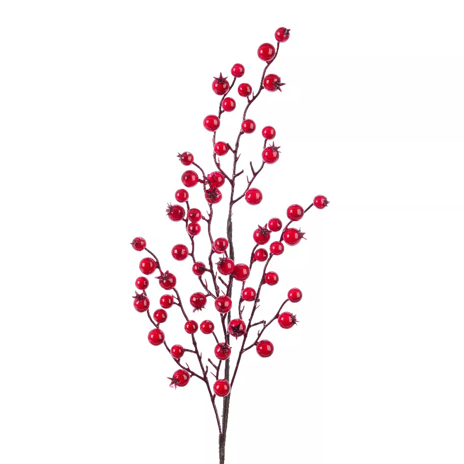 Branche de baies (H60 cm) Holy Rouge laqué