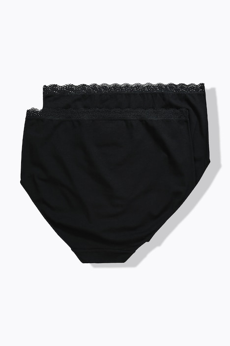 Maxislips, 2er-Pack, elastischer Spitzenbund