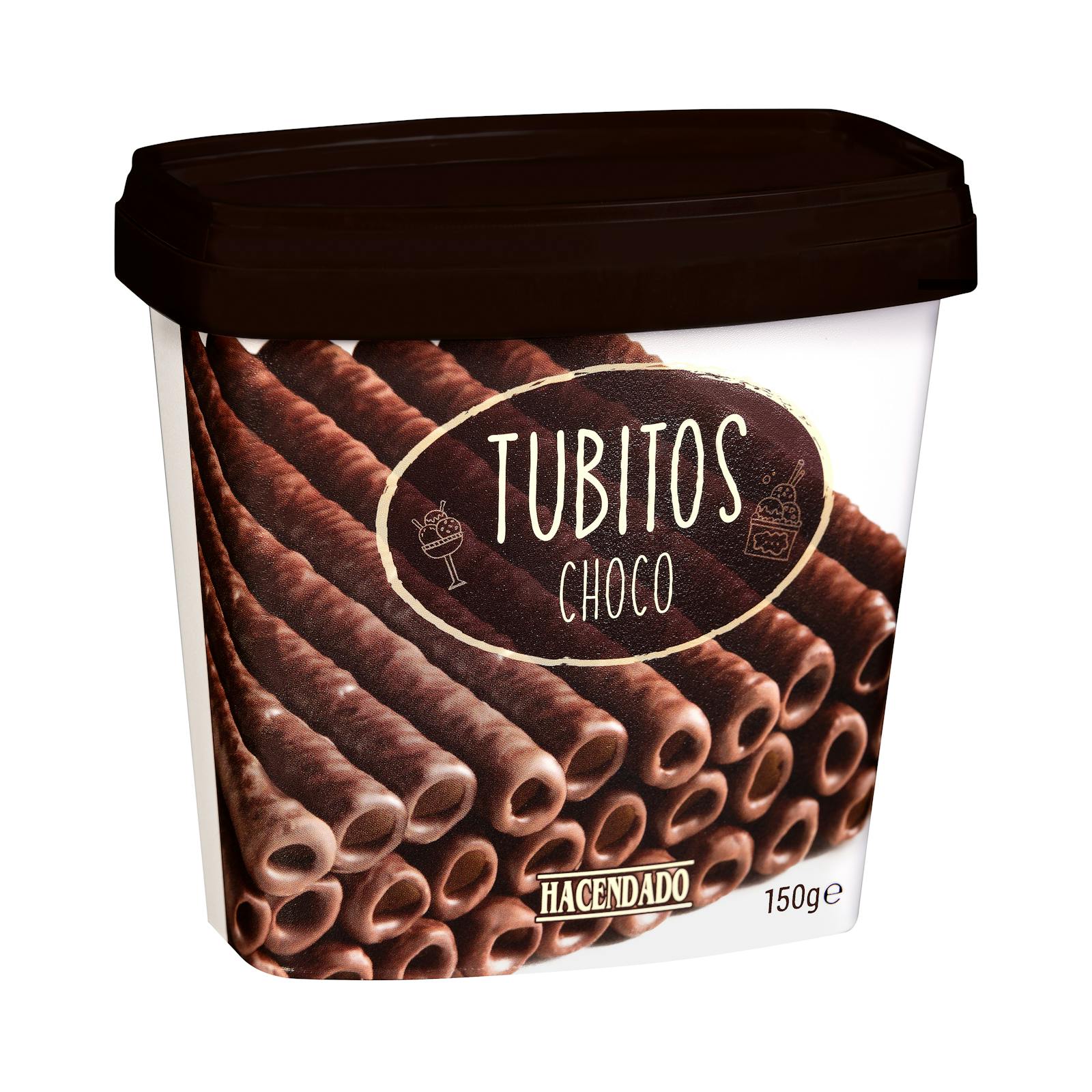 Tubes enrobés de chocolat noir Hacendado