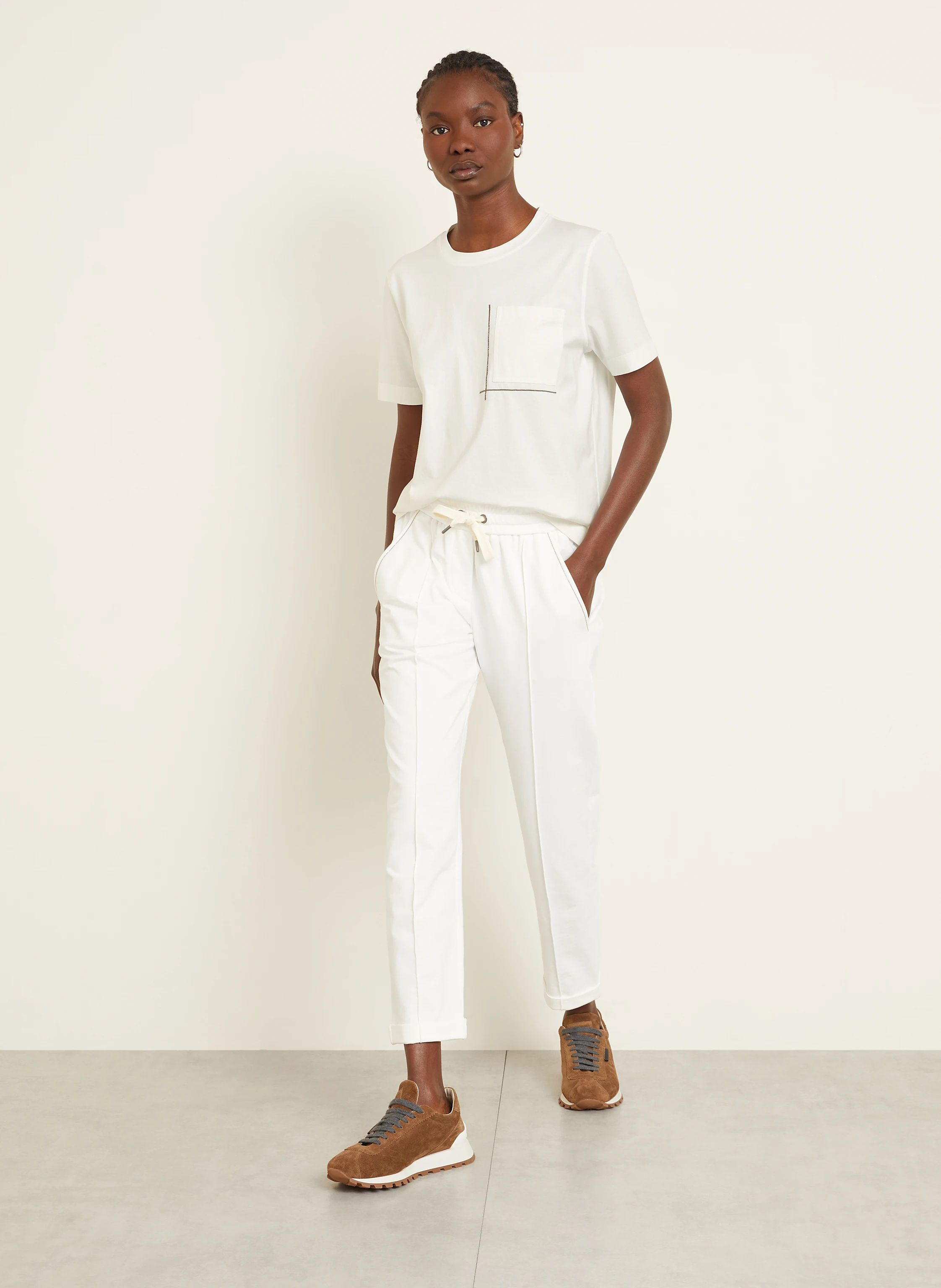 BRUNELLO CUCINELLI T-Shirt mit Schmucksteinen