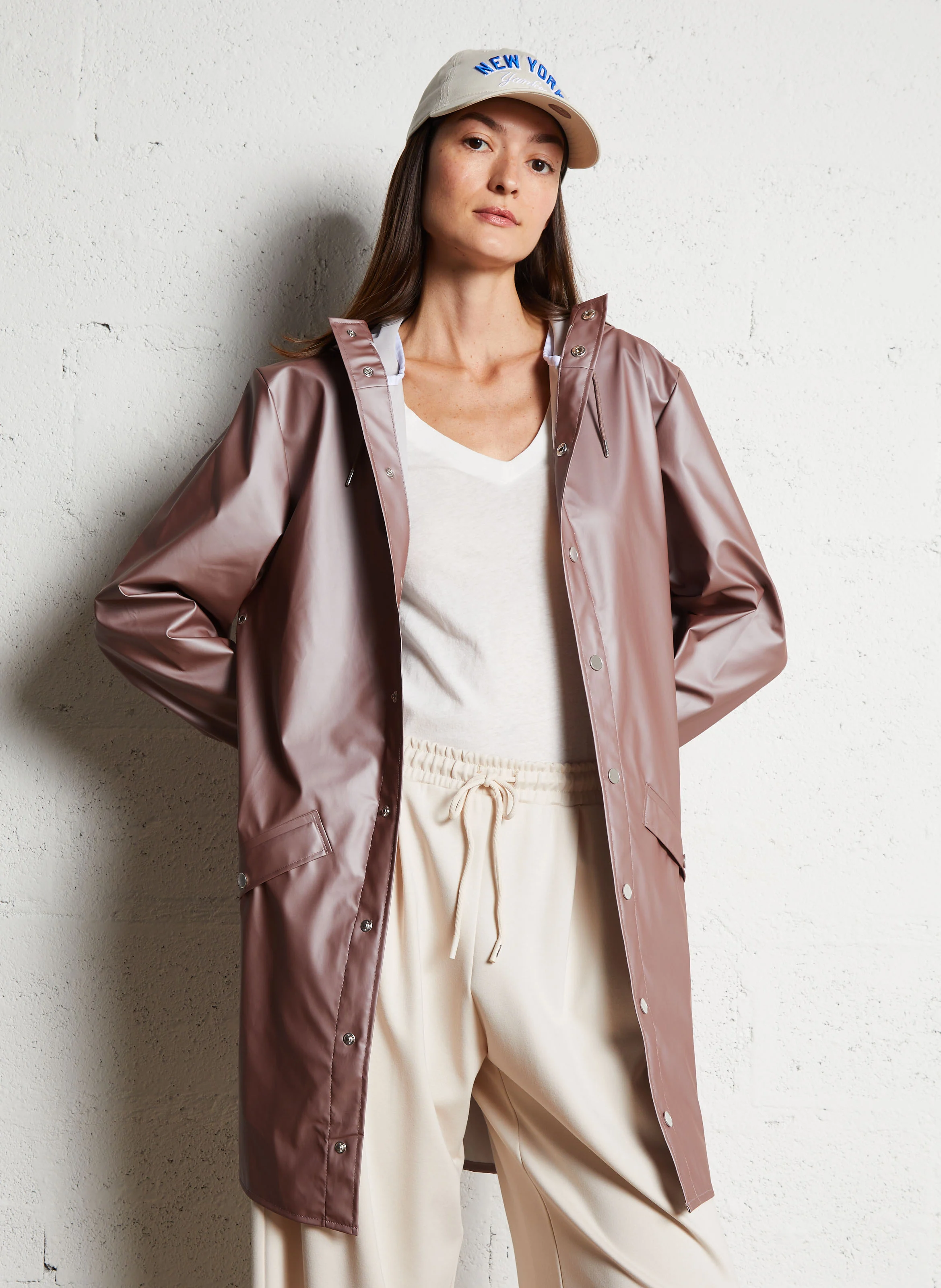 Coupe-vent imperméable à capuche | Rose