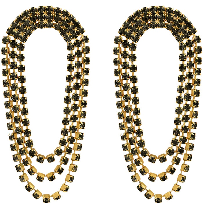 Boucles d'oreilles Sparkling - Métal doré & cristaux