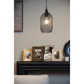 Lucide hanglamp Mesh zwart Ø15 cm