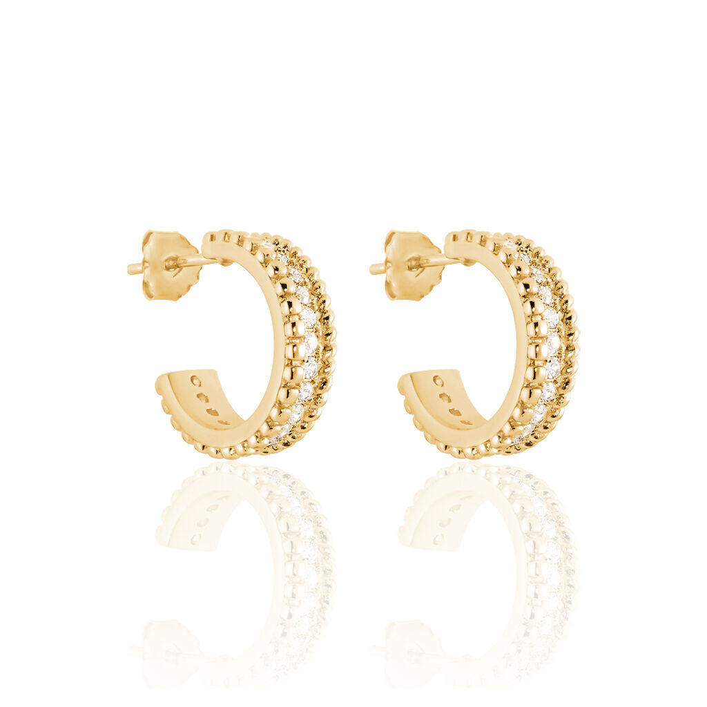 Boucles D'oreilles Pendantes Marie-baptistine Plaqué Or Oxyde
