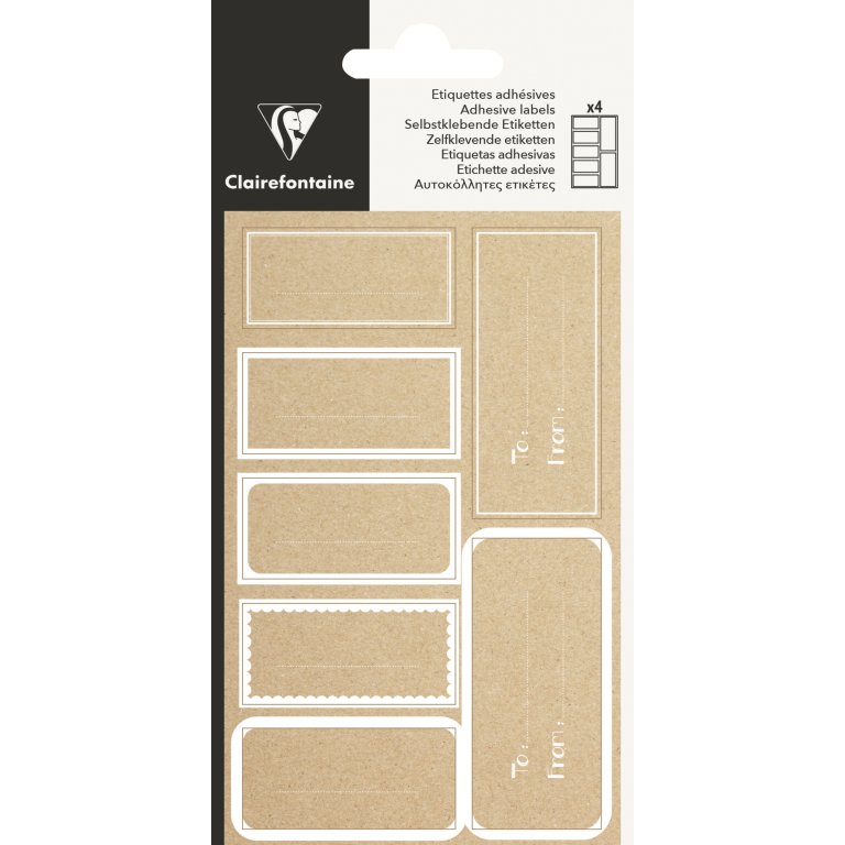 Clairefontaine Etiketten Aufkleber Kraftpapier