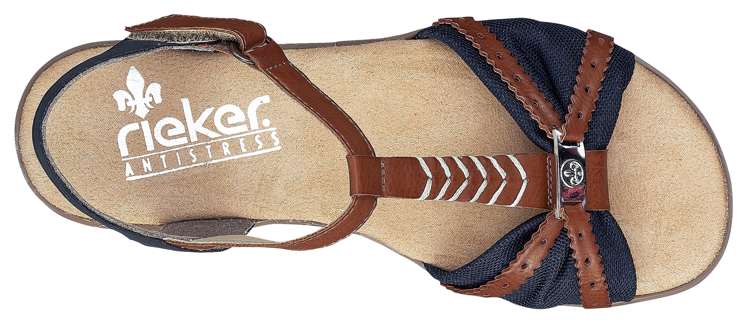 Rieker Sandalette  , Sommerschuh, Sandale, Keilabsatz, in zweifarbiger Optik