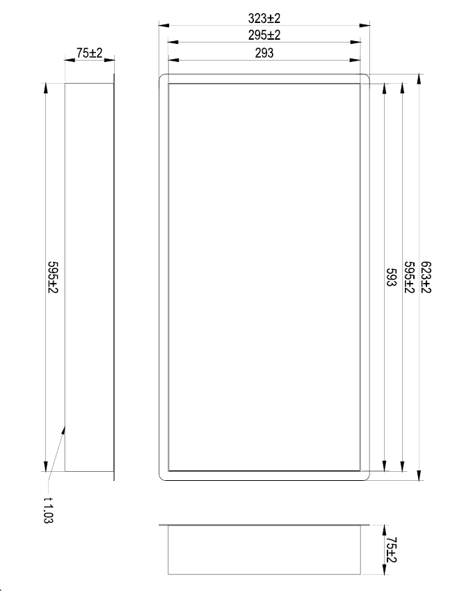 Brauer Brushed Edition douche inbouwnis 30x60cm RVS geborsteld