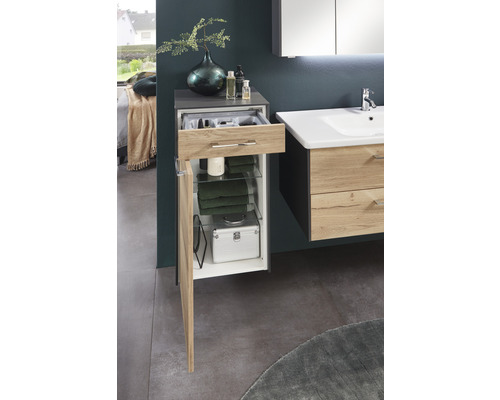 Highboard Marlin 3400 42 x 90,4 cm antraciet eiken links