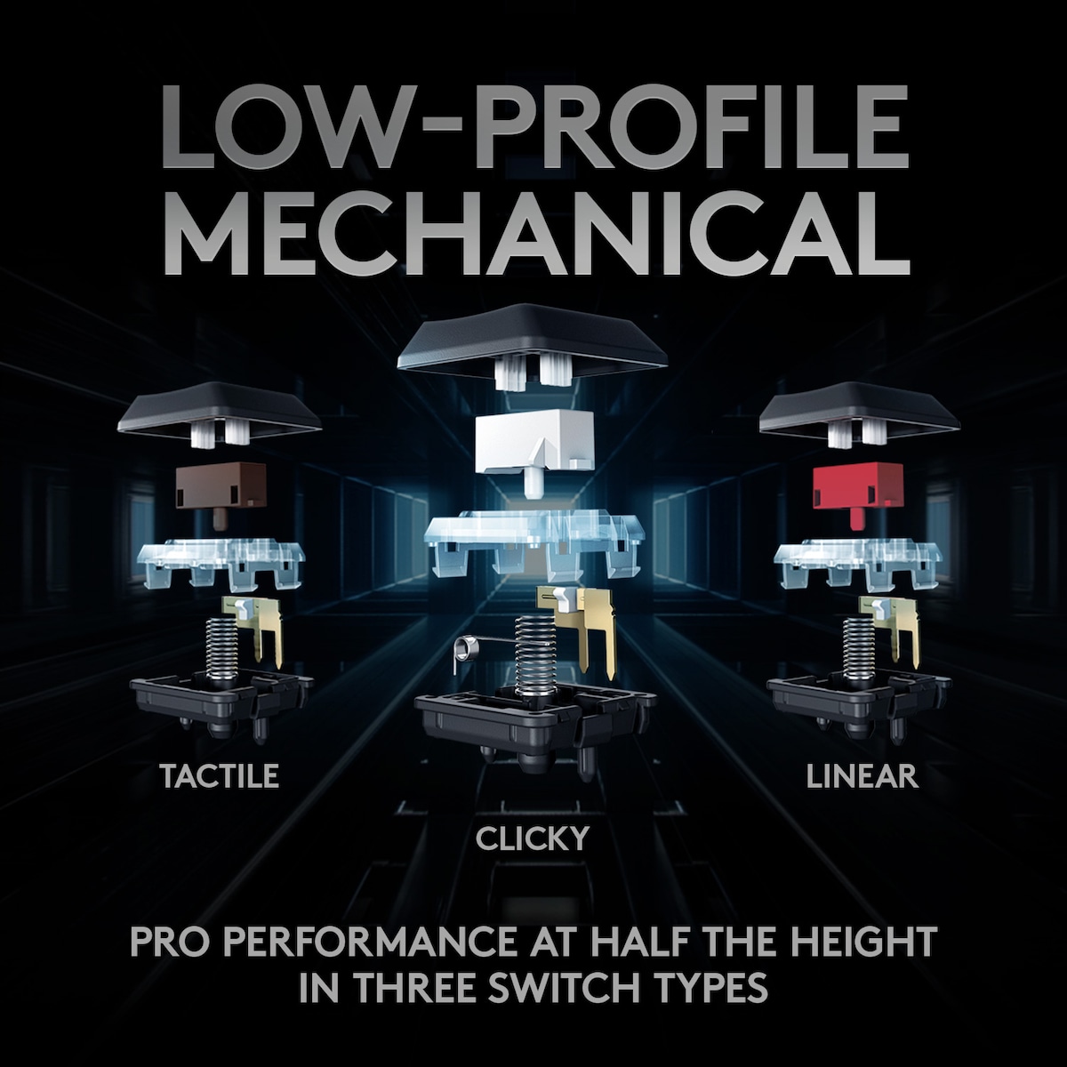 Logitech G915 Lightspeed tenkeyless trådløst gamingtastatur (hvit)