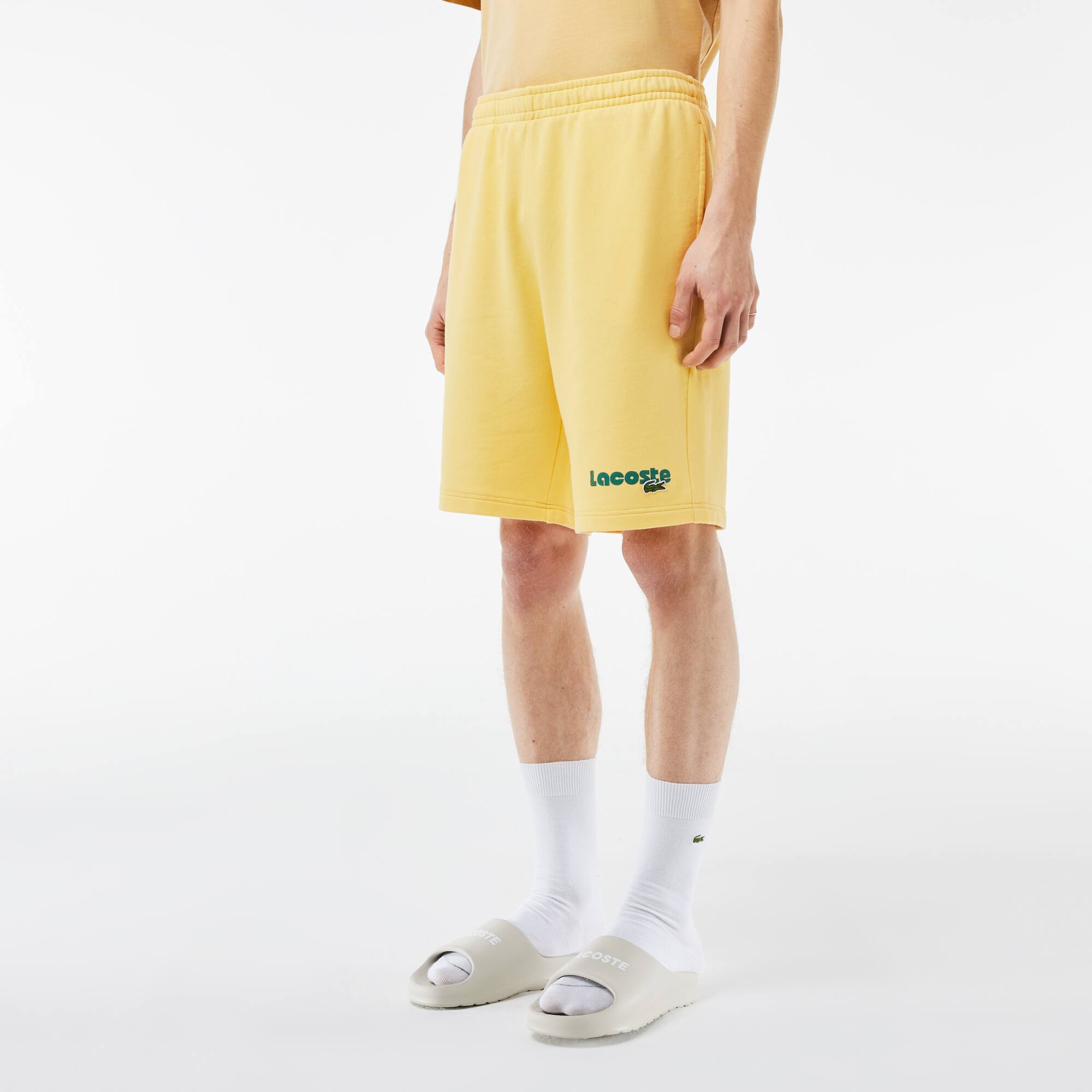 Jogging-Shorts mit LACOSTE-Aufdruck und verwaschenem Effekt Bermudas - Gelb - Lacoste - Herren