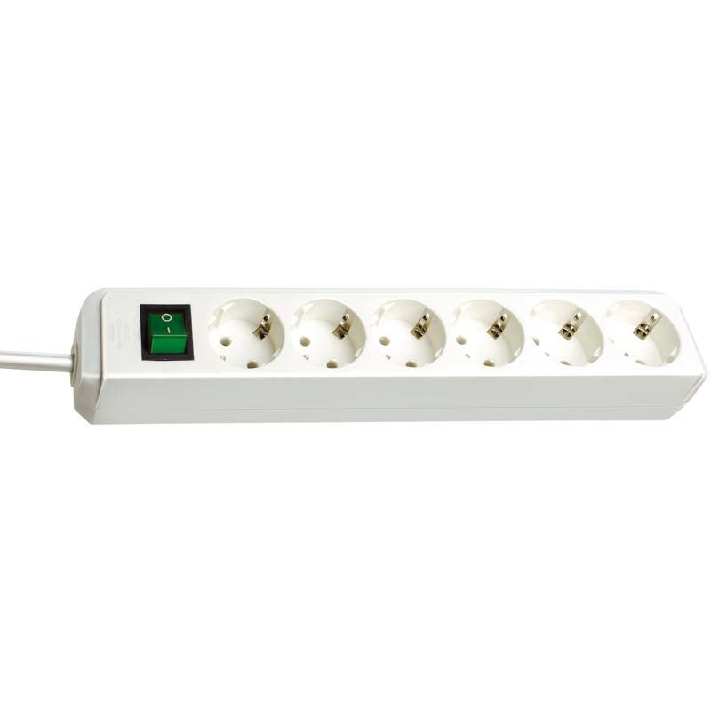 Brennenstuhl ECO-Line 1159520015 6-voudige stekkerdoos met veiligheidsschakelaar wit