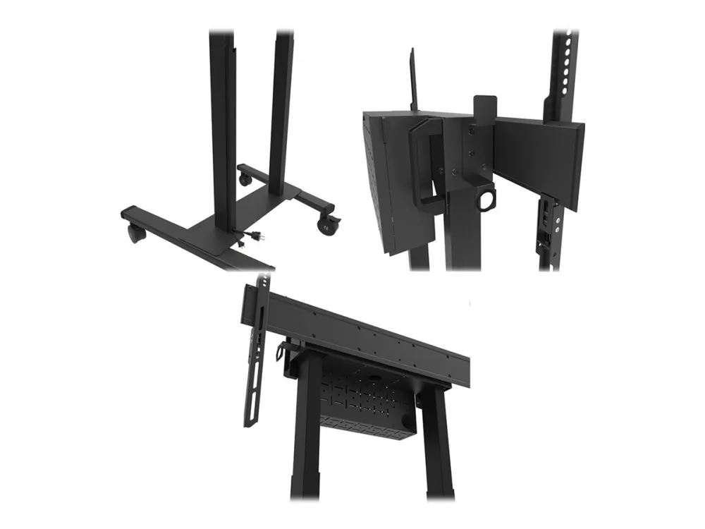 Neomounts FL55-875BL1 - Vogn med hjul - motoriseret - for LCD display - låsbar - stål - sort - skærmstørrelse: 55