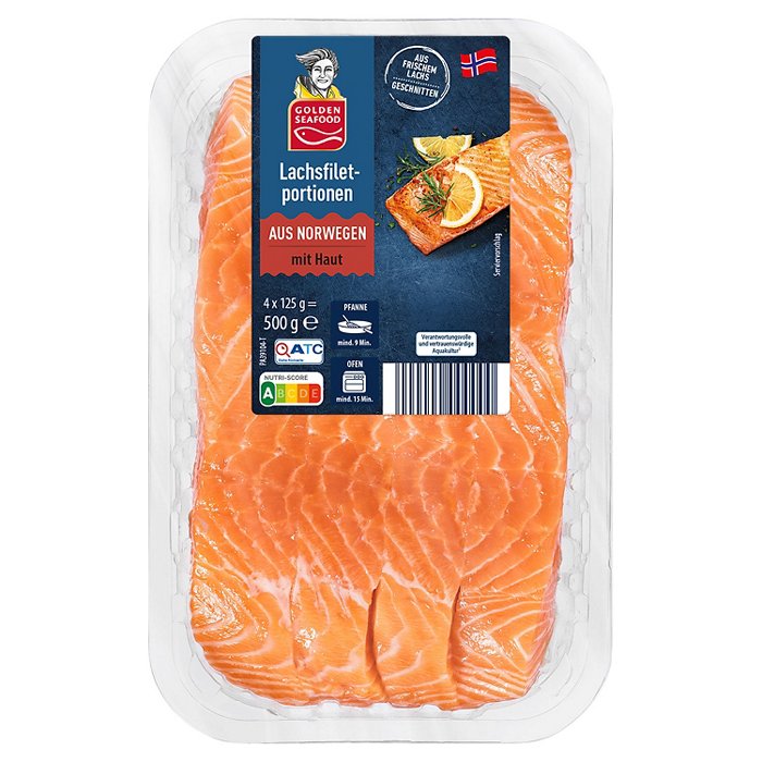GOLDEN SEAFOOD Norwegische Lachsfiletportionen 500 g