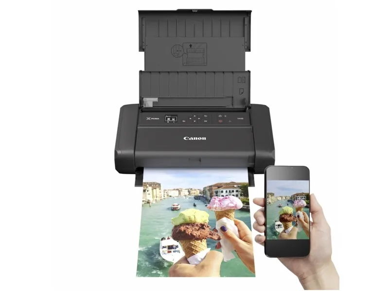 Canon PIXMA TR150 - Printer - farve - blækprinter - A4/Legal - op til 9 ipm (mono) / op til 5.5 ipm (farve) - kapacitet: 50 ark - USB 2.0, Wi-Fi(n) - Uden Batteri