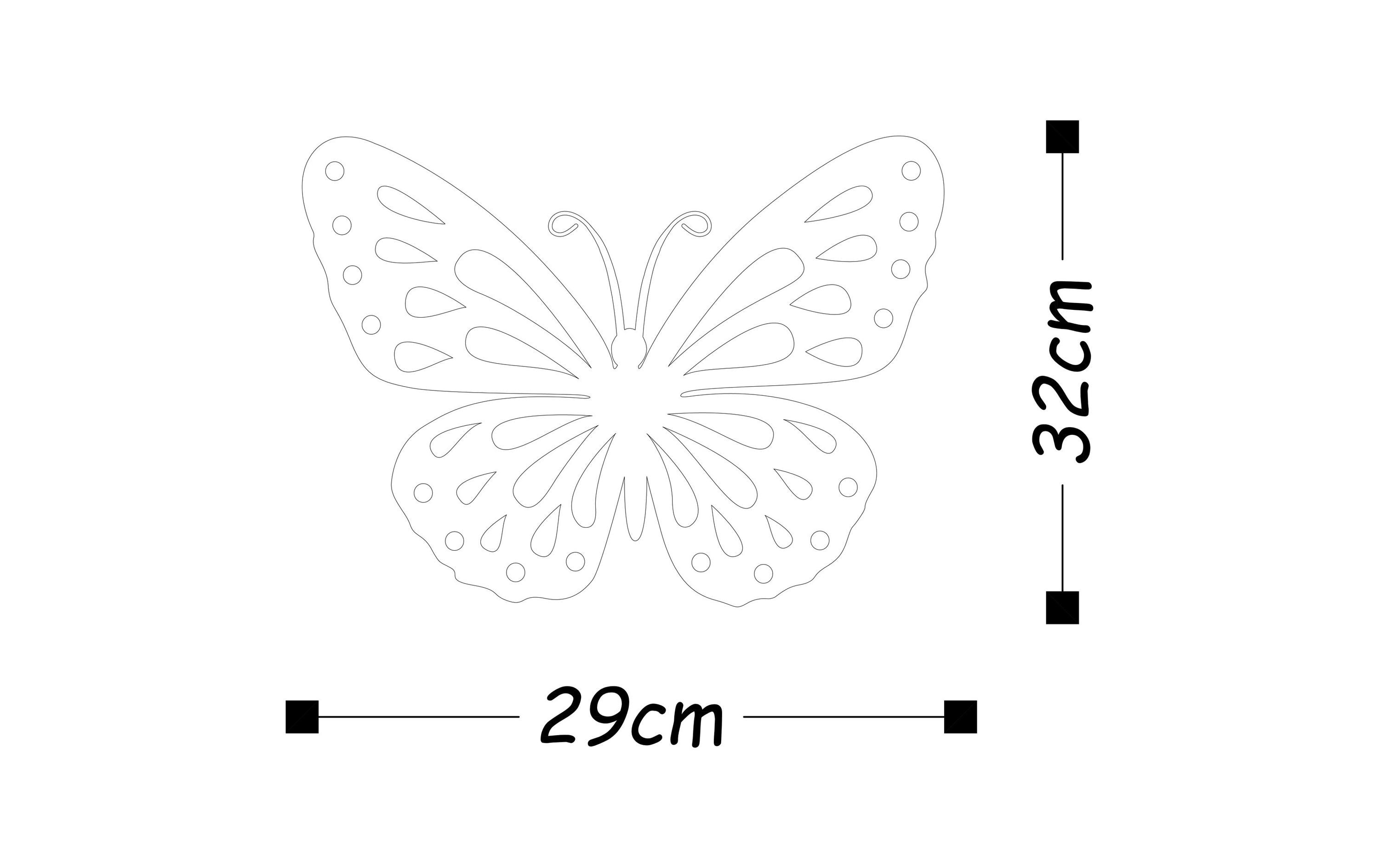 Wanddekoration Schmetterling 32 x 29 cmMetall-Wand-Accessoire