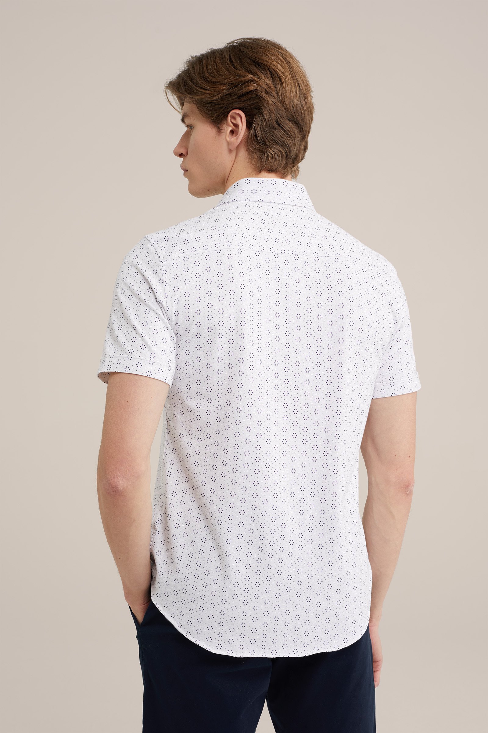 jersey overhemd met dessin WE Fashion Wit