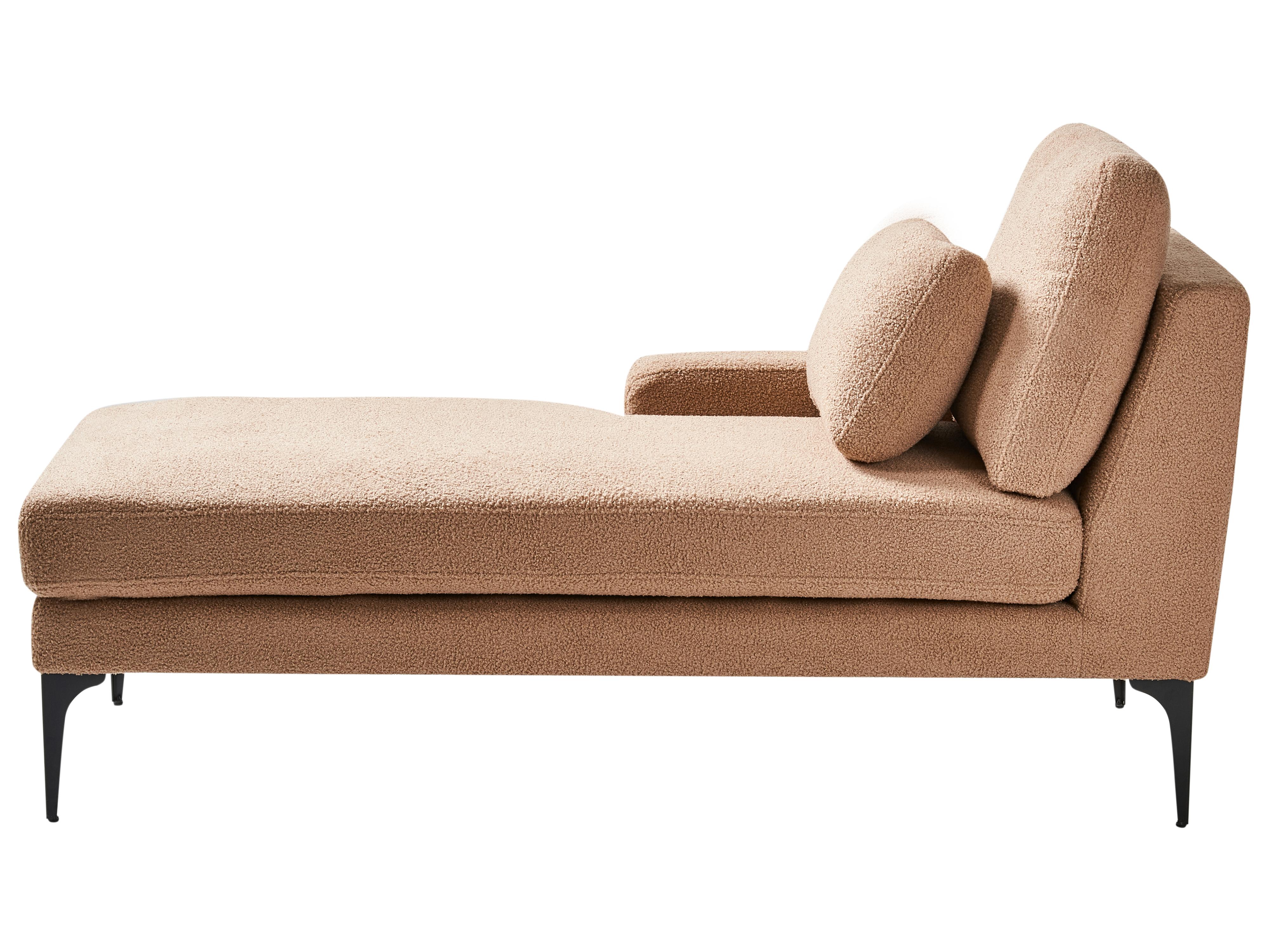 Rechtszijdige chaise longue EWRON Bouclé Zandbeige