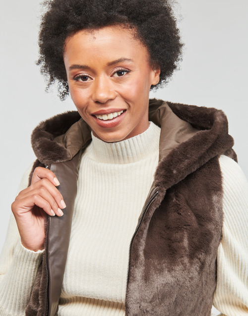 Only - ONLMALOU FAUX FUR WAISTCOAT CC OTW - Marron