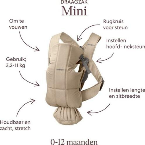Porte-bébé Mini Tissé Beige - BABYBJÖRN