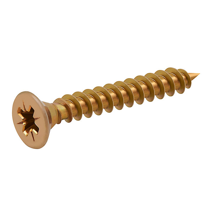 Vis à bois pozidriv tête fraisée zinguée jaune 5x40 mm - 100 pièces
