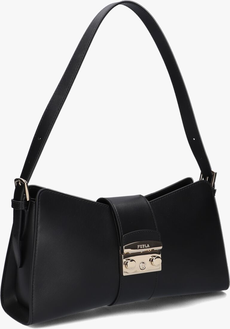 zwarte furla schoudertas metropolis mini shoulder bag remix