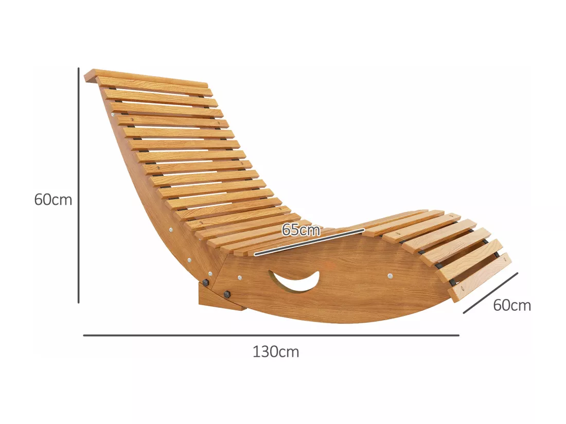 Chaise à bascule rocking chair de jardin lattes bois de sapin pré-huilé
