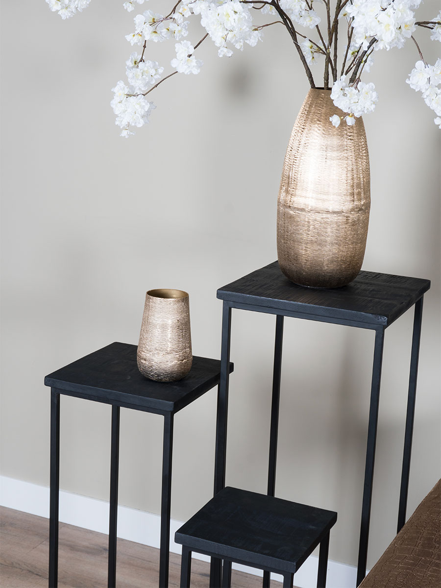 Plantentafels Sam Vierkant - Set van 3 - Bruin Mangohout