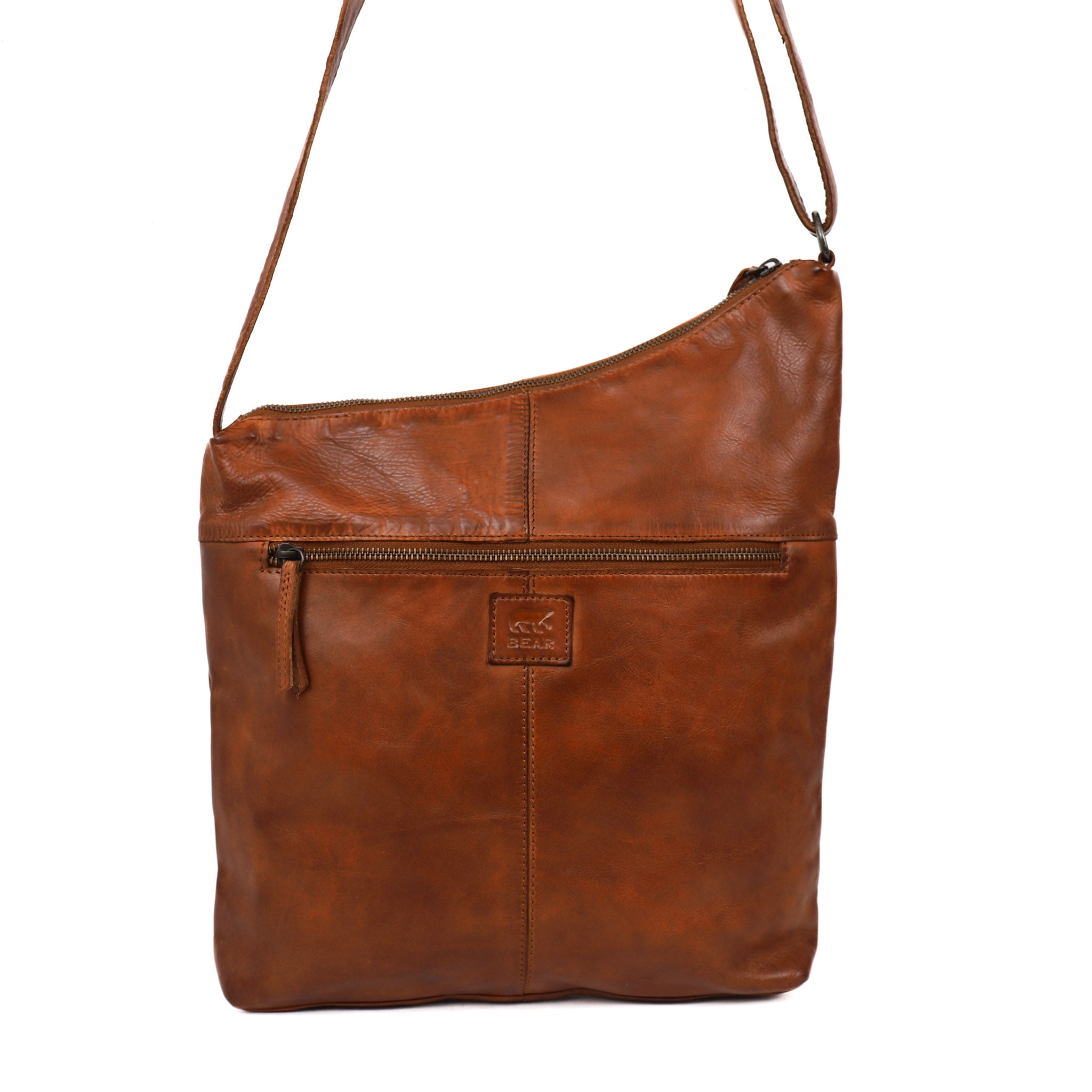Asymmetrische buideltas 'Jeanine' cognac Cognac