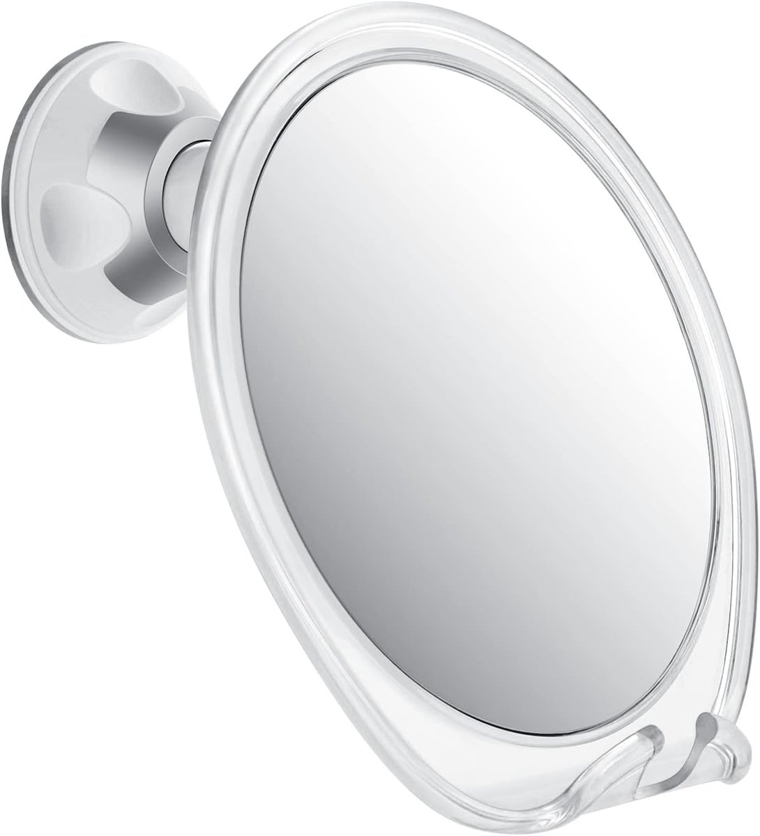 EMKE LED cosmeticaspiegel met 7x vergroting en scheermeshouder, verlichte make-upspiegel, douchespiegel met zuignapbevestiging, wit, 175 mm