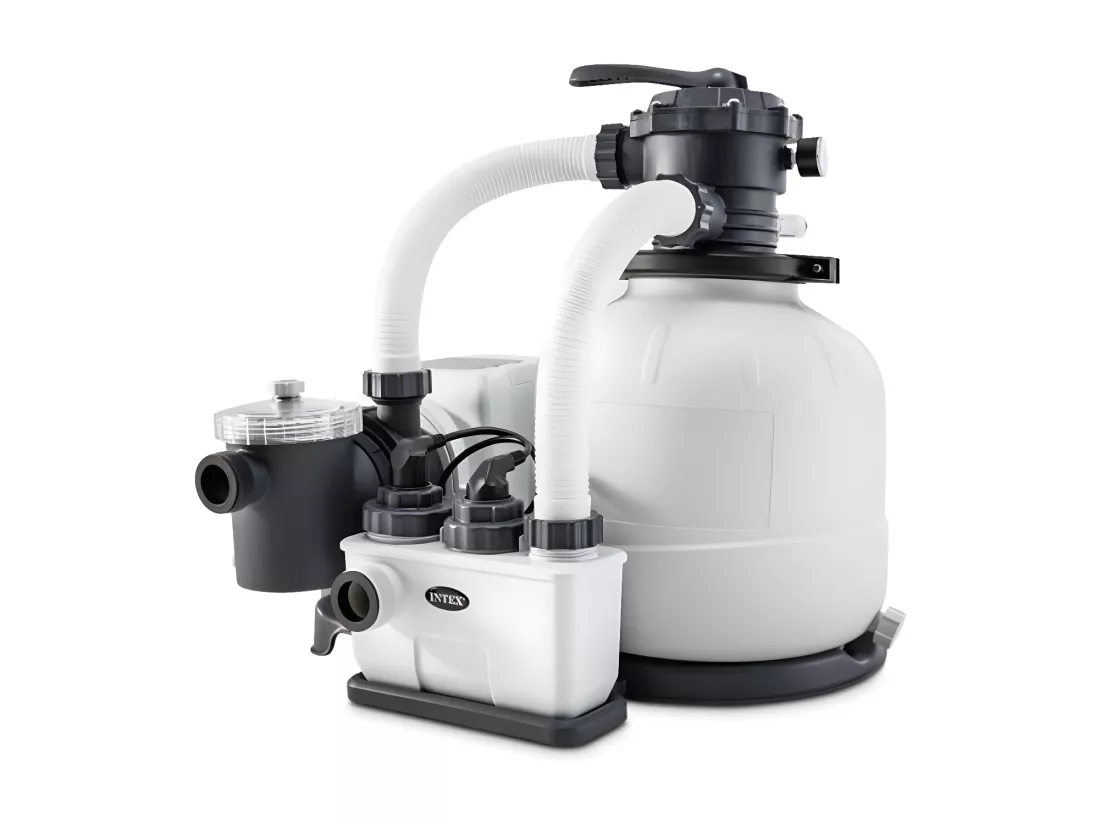Combiné groupe de filtration à sable 6 m³/h + stérilisateur au sel QX2100 - Intex