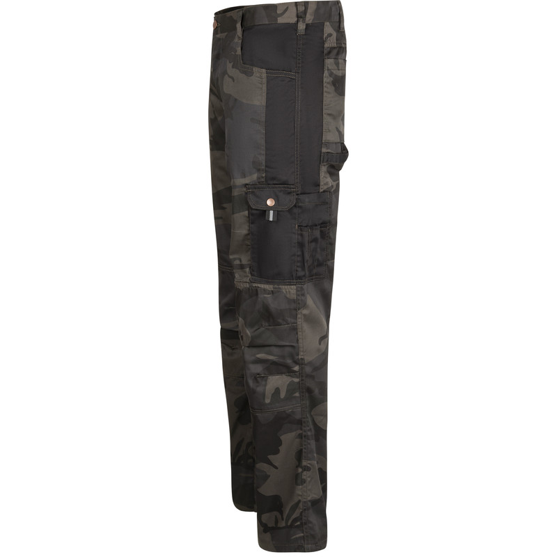 Cerva werkbroek camouflage met kniezakken L groen