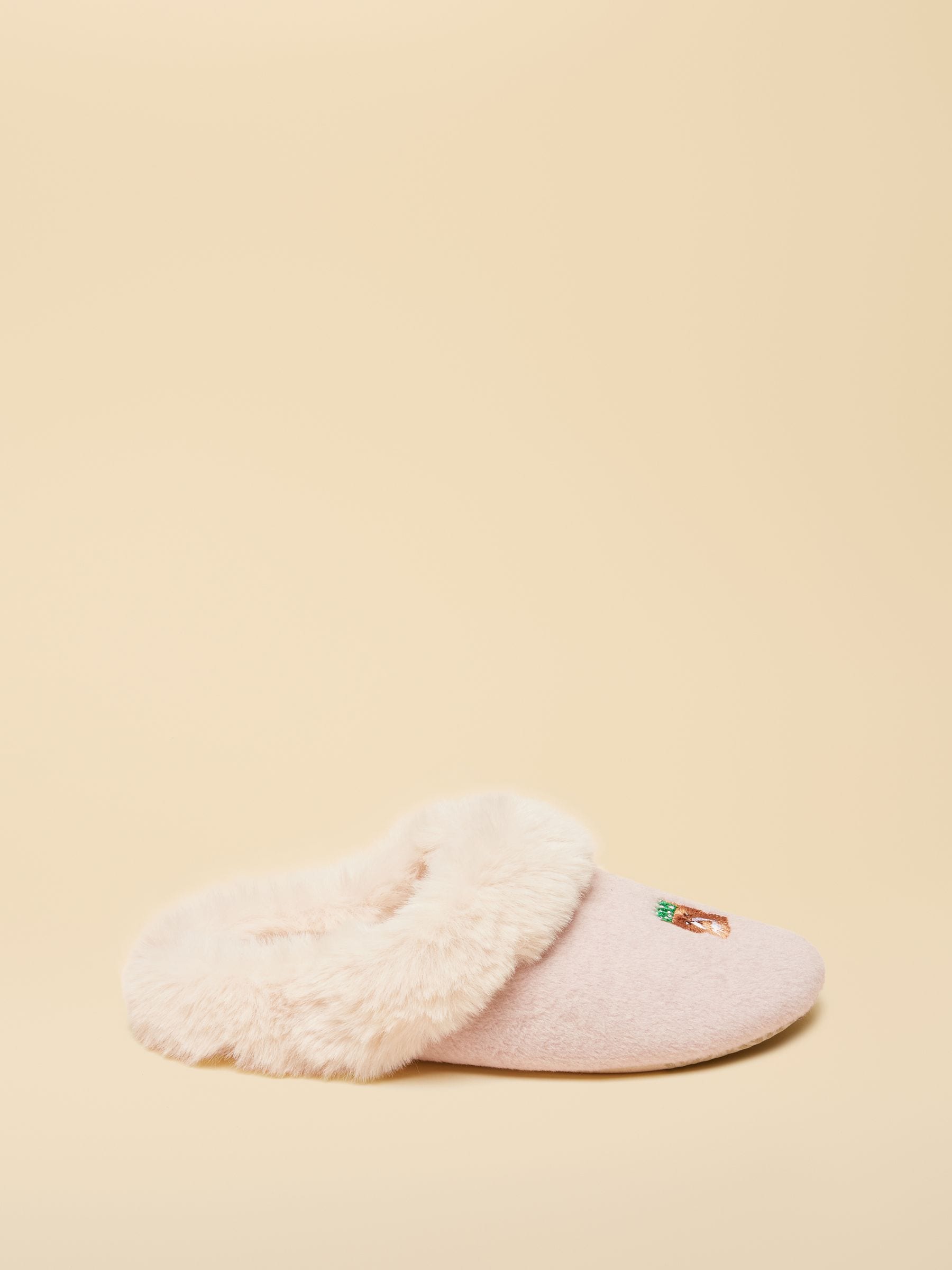 Roze met kattenprint - Joules slippet luxe pantoffels