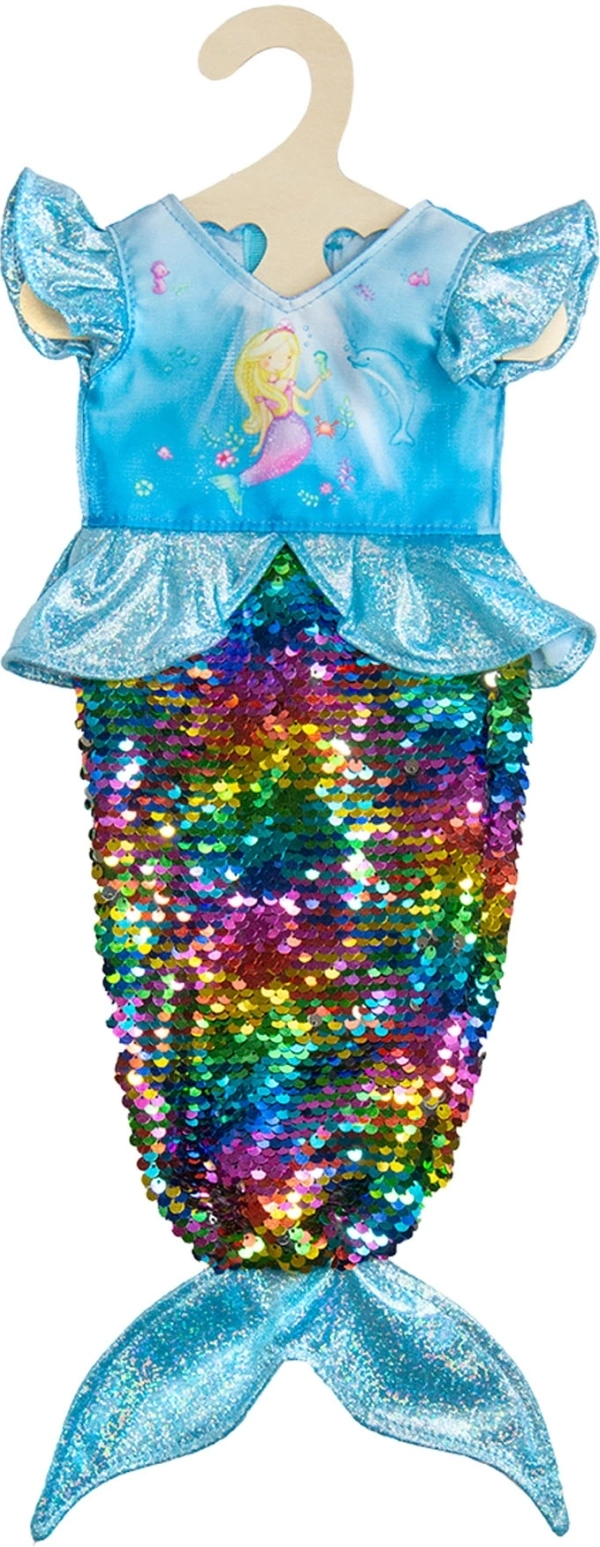 Puppenkleidung KLEID MEERJUNGFRAU AVA (35-45cm) mit Wendepailletten in bunt
