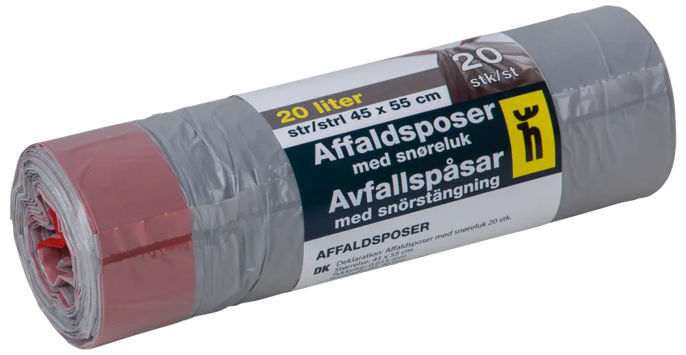 Affaldspose med snøreluk 20 L
