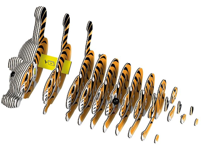 Eugy Bastelset 3D Tiger Einzigartige und nachhaltige Mini-Tierfigur