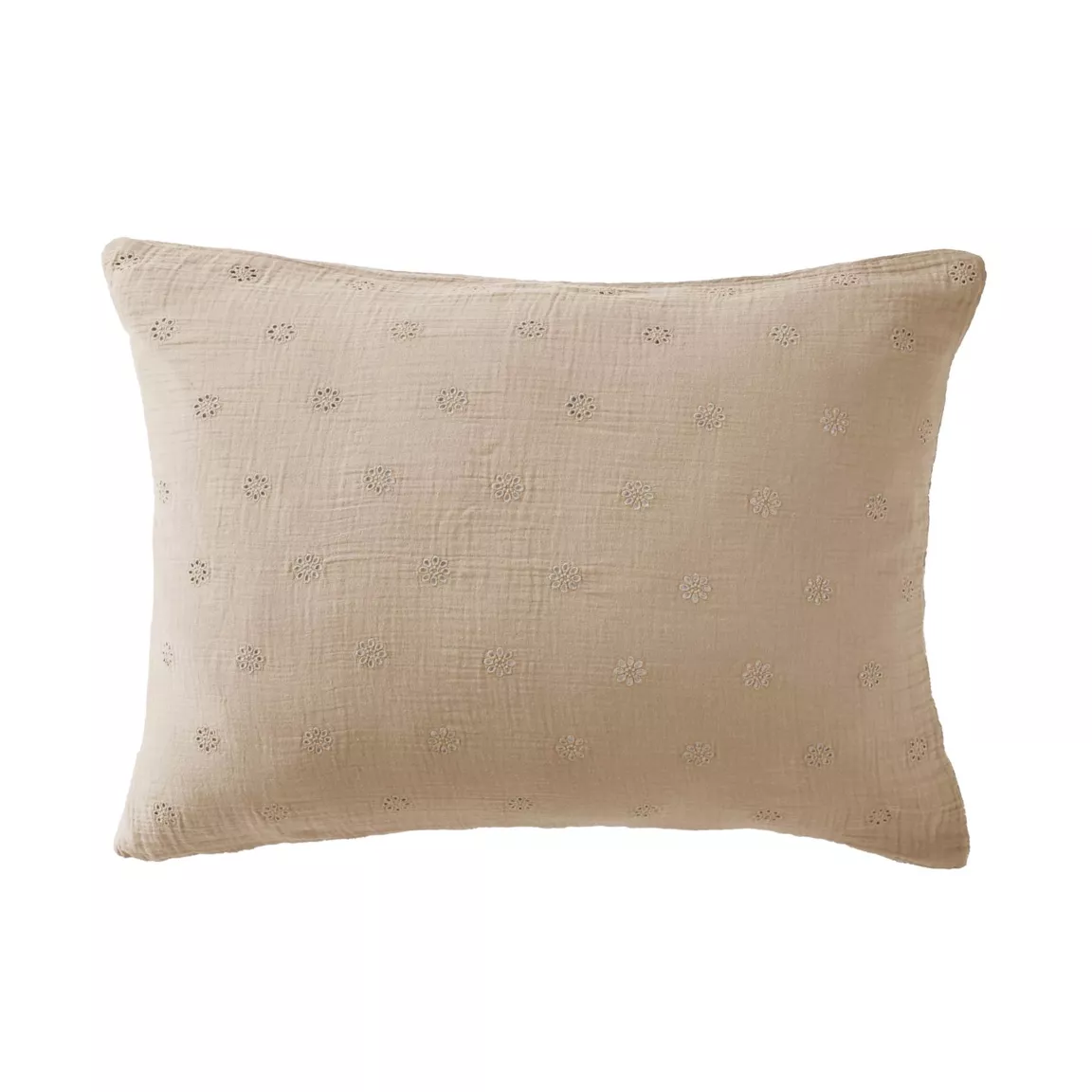 Taie d'oreiller rectangulaire gaze de coton (50 x 70 cm) Gaïa Boho Ficelle